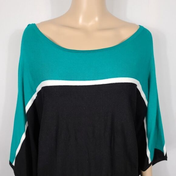 Style & Co Fit Flare Ocean Blue Top - Picture 5 of 9